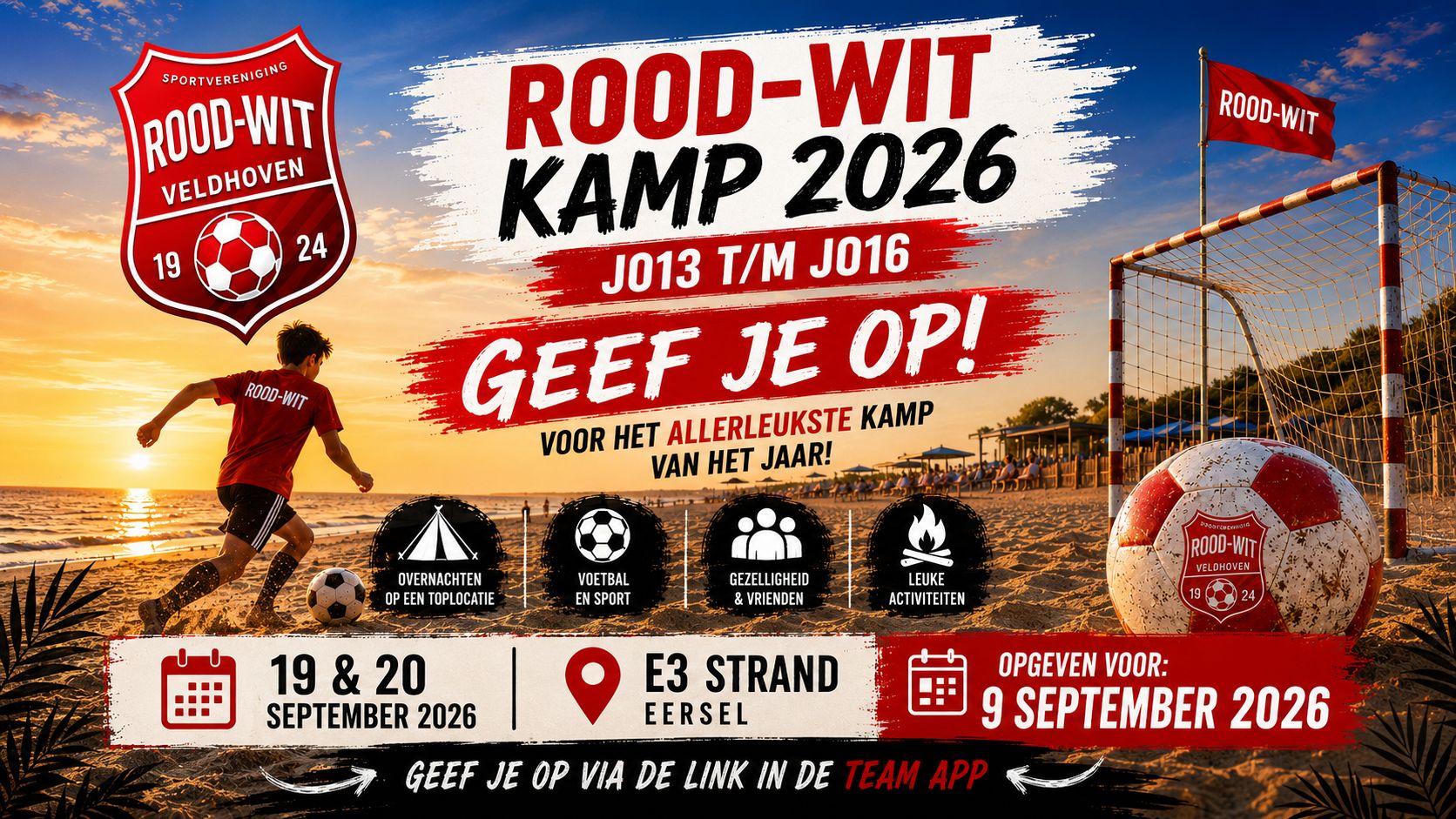 Rood-Wit Kamp JO13 t/m JO16 - 19 & 20 september 2026